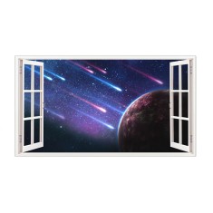 Sticker decorativ, fereastra 3D, Planeta, 85 cm, 1045STK