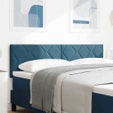 Capitel cu design de blocuri de diamant, din catifea albastru &icirc;nchis, 160 cm.