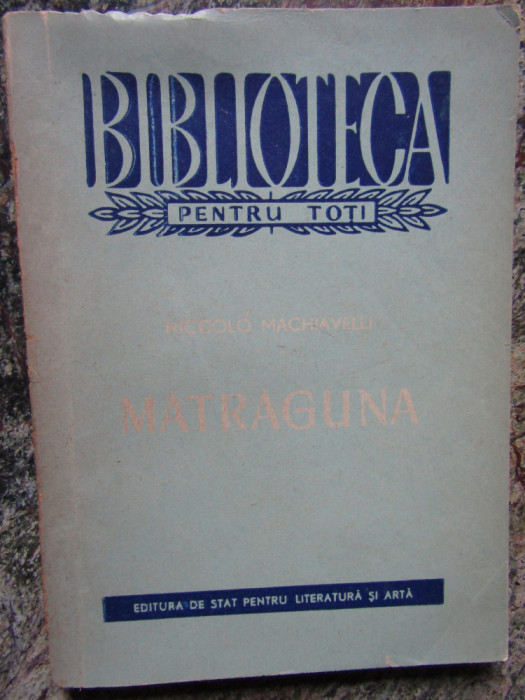 MATRAGUNA-NICCOLO MACHIAVELLI 1958