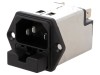 Conector Alimentare AC Schurter 10A 250VAC, C14 (E), IEC 60320, Montare Panou, Soclu Tata, Model 5220.1023.1