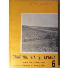 GRADINA, VIA SI LIVADA, REVISTA DE STIINTE SI PRACTICA HORTIVITICOLA, IUNIE 1964-COLECTIV