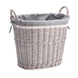 Cumpara ieftin Cos depozitare lemn rachita gri 43,5 x 33 x 40 cm