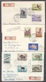 ROMANIA 1956 LP 404 a VANATOAREA SERIE NEDANTELATA(LIPSA VALOAREA 4,25 LEI)/PLIC RECOMANDAT PRIN AVION ROMANIA-GERMANIA