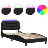 Cumpara ieftin Cadru de pat cu LED fara saltea, Hvar, negru, 80x200 cm