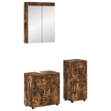 vidaXL Set de mobilier pentru baie TULUM Stejar fumuriu Lemn compozit 3398029