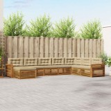 vidaXL Seturi de canapele 8 pcs Natural și Bej Lemn Solid de Acacia 3373948