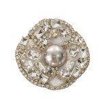 Cumpara ieftin Brosa floare cu perla si cristale