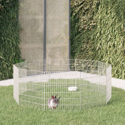 vidaXL Cușcă pentru iepuri, 10 panouri, 54x60 cm, fier galvanizat foto