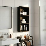 vidaXL Dulap de perete pentru baie Stejar Negru 30 x 14 x 70 cm 889328