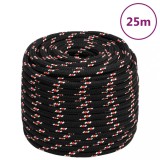 Fr&acirc;nghie de barcă, negru, 18 mm, 25 m, polipropilenă