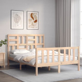 Cadru de pat cu tablie, 140x190 cm, lemn masiv GartenMobel Dekor, vidaXL