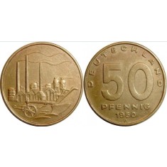 Germania 1950 - 50 pfennig, circulata