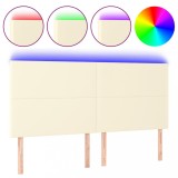 Cumpara ieftin Tablie cu LED-uri, crem, 160x5x118/128 cm, piele ecologica