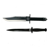 Cumpara ieftin Set doua cutite de vanatoare First Blood Knife, IdeallStore&reg;, teaca inclusa, Negru