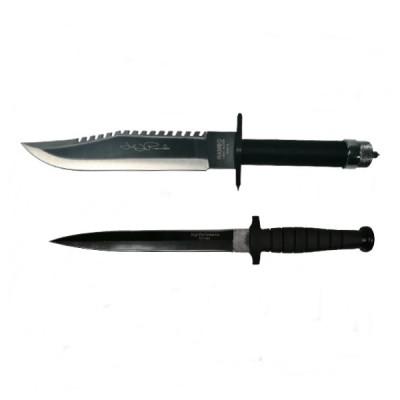 Set doua cutite de vanatoare First Blood Knife, IdeallStore&amp;reg;, teaca inclusa, Negru foto