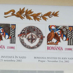 2002 România invitată în NATO Bl.325 LP1598b MNH Pret 7+1Lei