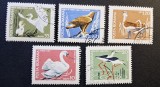 Rom&acirc;nia R.S.R. - Emisiunea Tematică "Protecția Naturii / Păsări Ocrotite" (1968) - Lot de 5 Mărci Poștale (Ștampilate, Grafică H. Meschend&ouml;rfer) RO1