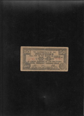 Rar! Philippines Filipine 50 centavos 1942 Bohol seria33791 foto