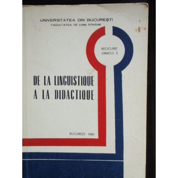 DE LA LINGUISTIQUE A LA DIDACTIQUE