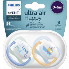 Set suzete Ultra Air pentru 0-6 luni, 2 bucati, Philips Avent