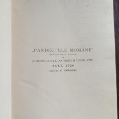 C. Hamangiu - Pandectele Romane: Jurisprudenta, Doctrina si Legislatie 1926