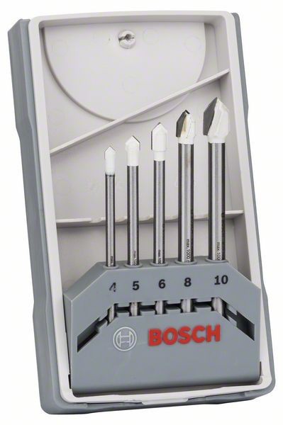 Set 5 burghie pentru placi ceramice CYL-9, D4-10mm Bosch