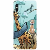 Husa silicon pentru Xiaomi Mi 8, Children Drawings Elephants Giraffes Lions