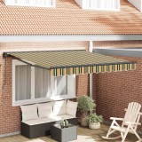 vidaXL Cortina Retractabilă Manual Verde și galben 350x250 cm țesătură 3330463