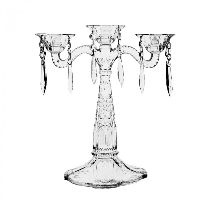 Sfesnic Cristal de Bohemia cu 3 brate 31.5cm COD: 3505