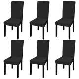 Cumpara ieftin Huse de scaun elastice drepte, 6 buc., negru