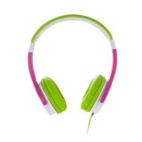 Casti audio GoGEN Kids, Wired, Jack 3.4 mm, 20.000 Hz, cablu detasabil, Roz/Verde