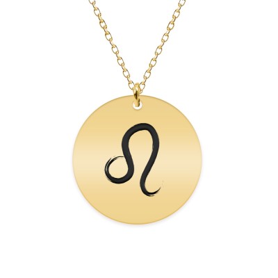 Colier argint 925 placat cu aur galben 24K personalizat cu semn zodiacal Leu foto