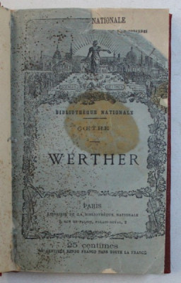 WERTHER par GOETHE , 1873 foto