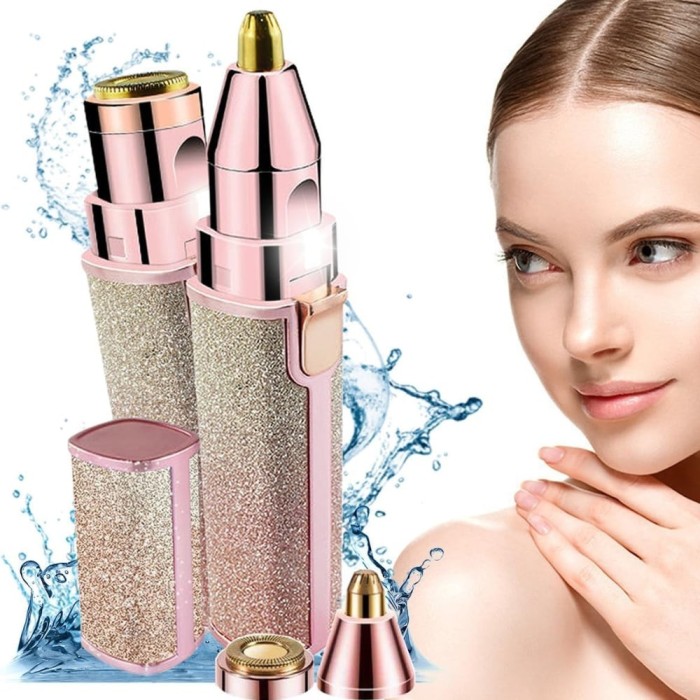 Epilator Facial 2 in 1, Trimmer Sprancene si Aparat Indepartare Par pentru Femei, Fara Durere, LED, pentru Fata si Corp, Multicolor