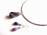 set colier si cercei cu ametist cu marcasite 41592