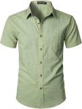 Camasa cu maneca scurta pentru barbati PARKLEES, verde, L - OUTLET