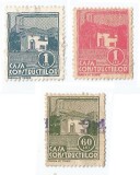 *Romania, lot 1096 cu 3 timbre fiscale de asigurari, 1939-1947, oblit./NG