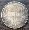 (A1011) MONEDA DIN ARGINT UNGARIA - 1 KORONA 1914 COROANA, FRANZ JOSEPH, PATINA SUPERBA, Europa
