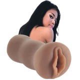 Masturbator manual STAR STROKER Nia Nacci, simulare vaginală realistă, din TPE, culoarea maro