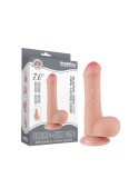 Dildo Realist Sliding-Skin, Ventuza Detasabila, TPE, Natural, 18.3 cm