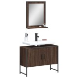 Gossi set dulapuri de baie, 2 piese, stejar maro, lemn prelucrat