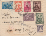 1929 Romania - Plic circulat cu seria completa 10 ani de la Unirea Transilvaniei