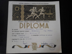 Diploma sportiva elev 1973 Cluj Targu Mures perioada comunista foto