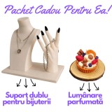 Pachet Cadou pentru Ea , Suport Bijuterii si Lumanare Parfumata Desert