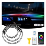 Banda LED RGB Ambient Auto GPJYD, 16 Milioane Culori, Reducere Zgomot, Control App si Telecomanda, 150 cm