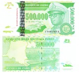 Zair 500 000 500000 Nouveaux Zaires 1996 P-78 UNC