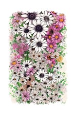 Sticker decorativ, Flori, Alb, 85 cm, 6842ST foto