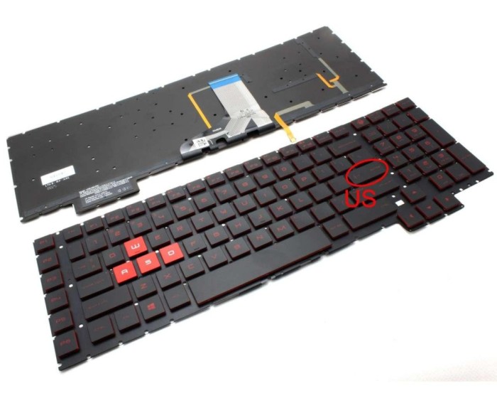 Tastatura HP 924003-B31 iluminata layout US fara rama enter mic, HPM17K93U4J920 iluminata layout US fara rama
