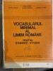 Vocabularul minimal al limbii romane pentru studenti straini - Maria Iliescu 1981