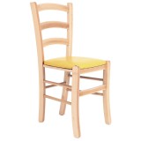 Scaun Paesana - cadru natur - imitatie piele galben - 22168